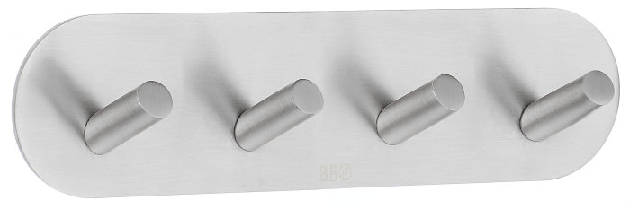 Kroklist m/4 kroker selvklebende børstet